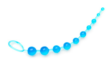 Blue anal plug from sex shop on white background