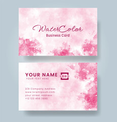 Abstract splashed watercolor business card