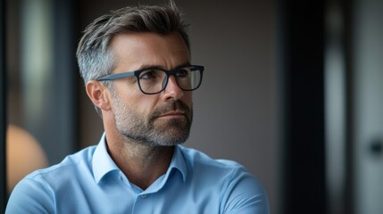 Fototapeta premium Professional Portrait of a Thoughtful Businessman