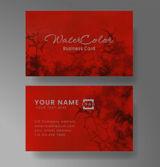 Business card with abstract watercolor background
