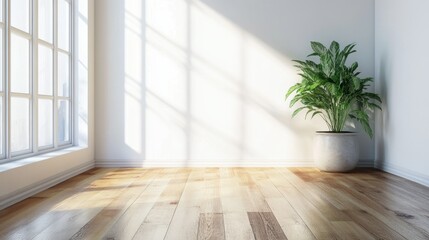 Bright Interior with Potted Plant and Natural Light