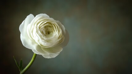 Single White Ranunculus Flower