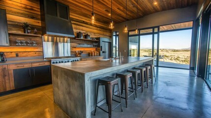 Modern Kitchen with Open Design and Natural Light