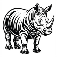 rhino vector art and illustration on white background