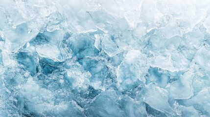 Obraz premium A dramatic expanse of ice stretches across the Antarctic terrain, with towering cliffs glistening under a brilliant blue sky. Sparse clouds hint at the cold, pristine environment.