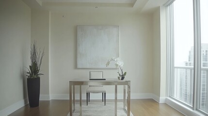 Fototapeta premium Modern Minimalist Office Interior with Natural Light