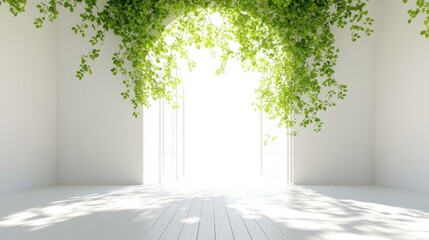 Obraz premium Bright and Airy Indoor Space with Greenery