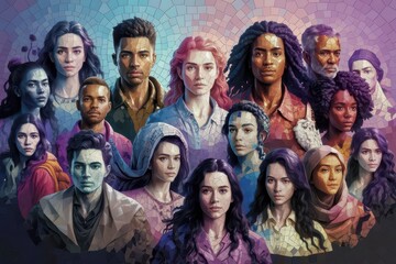 The mosaic of humanity. a colorful journey through diversity