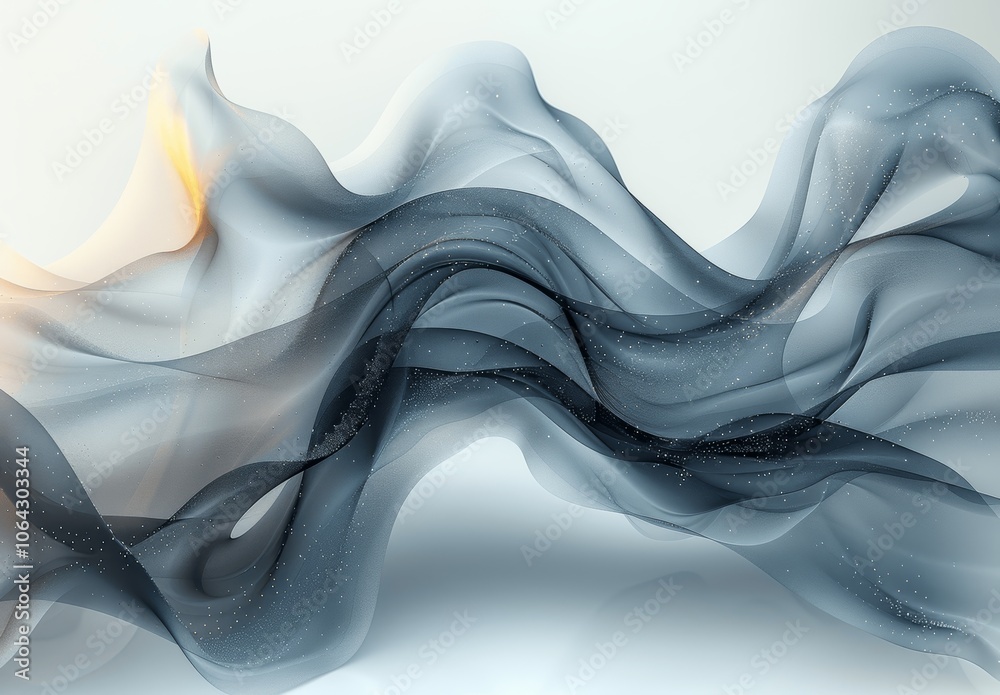 Poster Abstract Grey Gradient Wave Lines on White Background