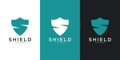 Letter S shield logo design template. Premium Vector