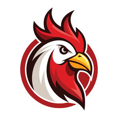 rooster head logo vector on white background