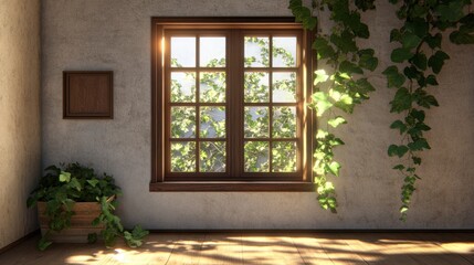 Fototapeta premium Natural Light Through Window in a Cozy Interior Space