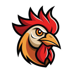 rooster head logo vector on white background
