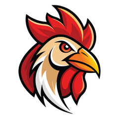 rooster head logo vector on white background