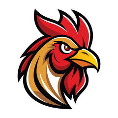 rooster head logo vector on white background