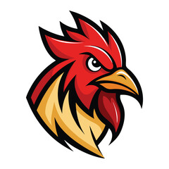 rooster head logo vector on white background