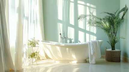 Bright and Serene Bathroom with Natural Light