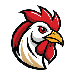 rooster head logo vector on white background