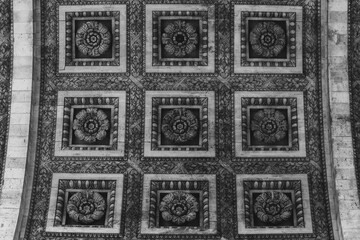 detail of the facade Arc de Triomphe