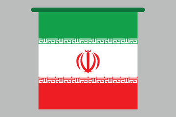 Iran flag, The flag of Iran, Flag of Iran national country symbol illustration Vector, Rectangle Iran flag illustration, Flat vector illustration
