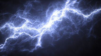 Naklejka premium A captivating display of electric lightning against a dark background, illustrating the power of nature's energy.