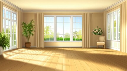 Bright and Spacious Interior with Natural Light