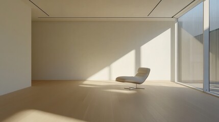 Modern Minimalism in Sunlit Interior Space