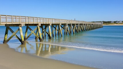 Obraz premium Serene Coastal Pier on a Sunny Day