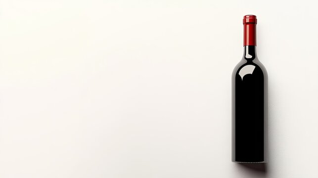 Elegant Red Wine Bottle on Minimalist Background