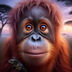 Fototapeta premium Orang Utan Portrait