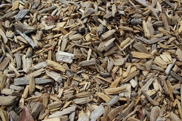 Close up of wood chip mulch