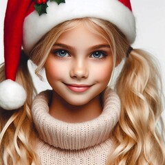 Junge h&uuml;bsche Frau mit Weihnachtsm&uuml;tze