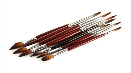 Fototapeta premium Set of Artistic Paint Brushes in Various Sizes