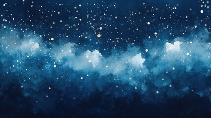 Obraz premium serene winter background with drifting snowflakes and starry night sky