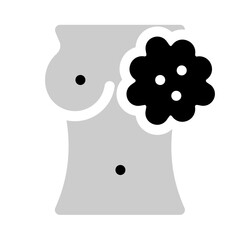 breast cancer icon with bulk style, perfect for user interface projects