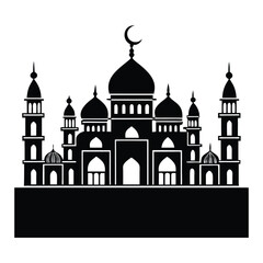 set of islamic mosques silhouettes vector illustration