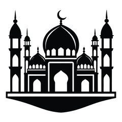 set of islamic mosques silhouettes vector illustration