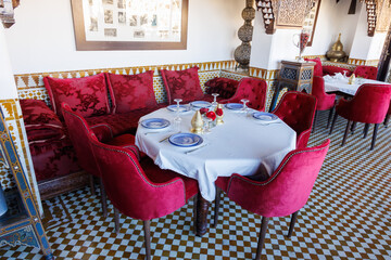 Table set up in Fez Morocco