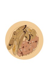 Roasted plantain with roasted peanuts