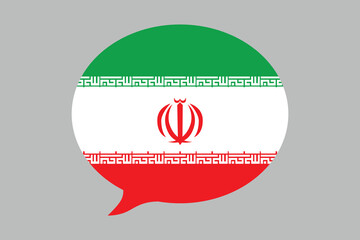 Iran flag with massage sign, Iran flag vector graphic, Iran country flag is a symbol of freedom, National Iran flag, vector illustration

