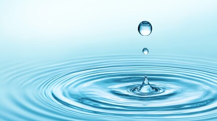 Mesmerizing water droplet impact, a closeup of ripple formation and concentric waves