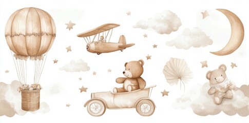 Printable Illustration Template for a Dreamy Kids' Birthday Party