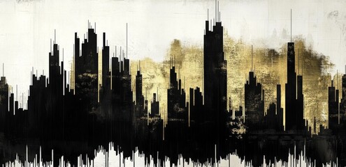 Fototapeta premium Unique stock market charts created with watercolor techniques.