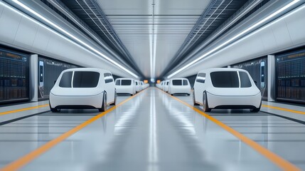 Futuristic Electric Vehicles Tunnel