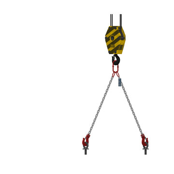Isolate chain block with chain sling on white background