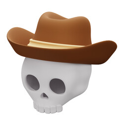 Skull Cowboy 3D Illustration Character