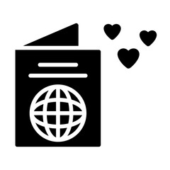 Passport Honeymoon Solid Icon
