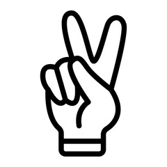Peace Hand Line Icon