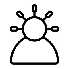 Person Acupuncture Line Icon