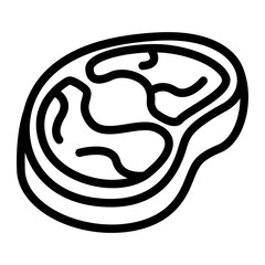 Raw Meat Line Icon